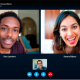 three people having a video chat